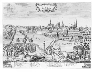King Frederick II of Prussia invading Silesia and seizing Neis in October 1741